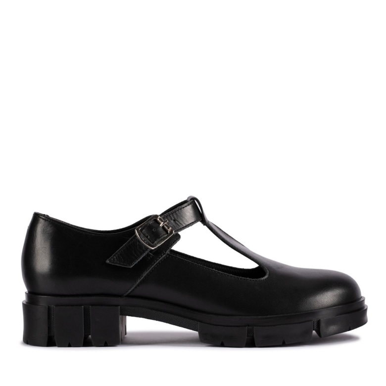 Clarks Schwarzes Leder Teala Bar Schwarzes Leder