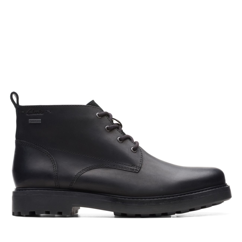 Clarks Schwarz Geöltes Leder Chard Mid Gore-tex Schwarz Geöltes Leder