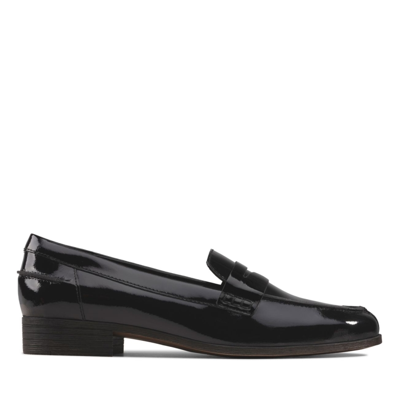 Clarks Schwarzer Lack Hamble Loafer Schwarzer Lack