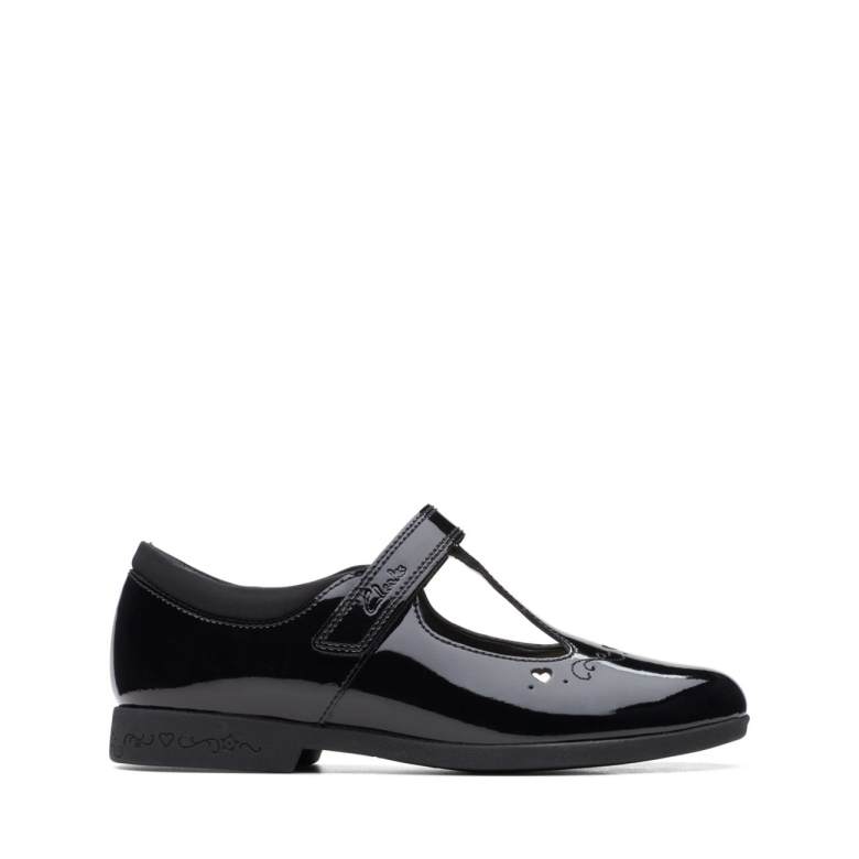 Clarks Black Patent Magic Schritt Lo älteres Schwarzes Patent