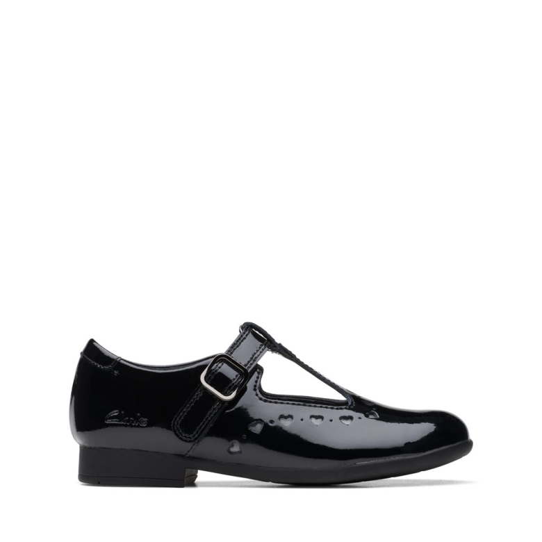 Clarks Schwarz Lack Scala Kleid Kind Schwarz Lack