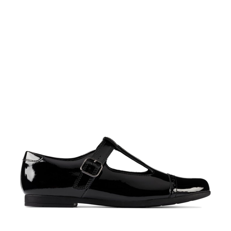 Clarks Schwarz Patent Scala Hoffen Jugend Schwarz Patent