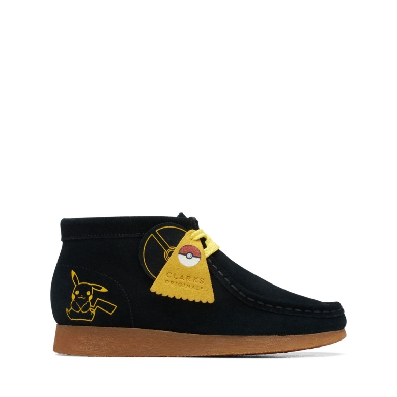 Clarks Black Print Wallabee Mist älterer Schwarzer Druck