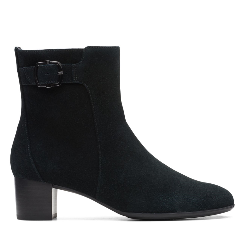 Clarks Schwarzes Wildleder Linnae Up Schwarzes Wildleder