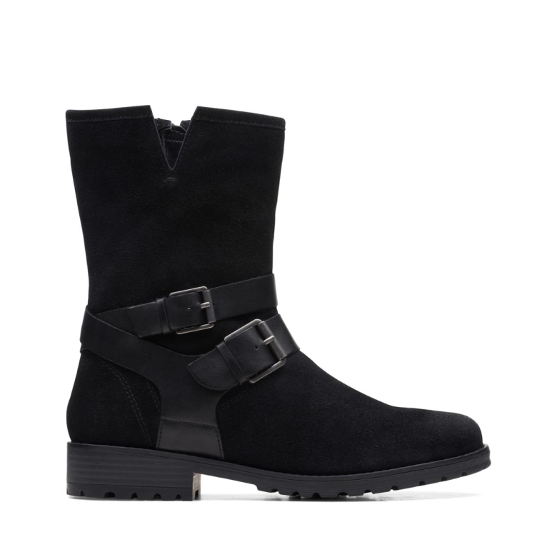 Clarks Schwarzes Warmgefüttertes Leder Clarkwell Mittelschwarzes Warmgefüttertes Leder