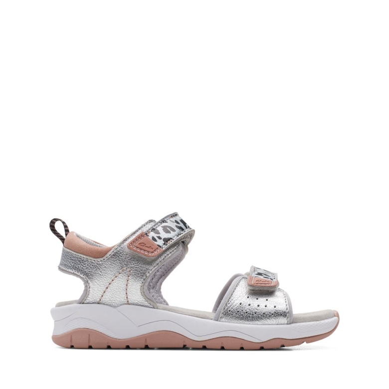 Clarks C Lowder Print Kid Silber Silber