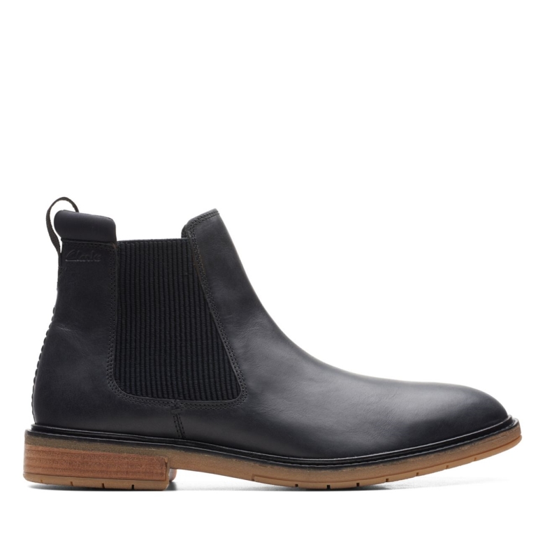 Clarks Clarkdale Hall Schwarzes Leder Schwarzes Leder