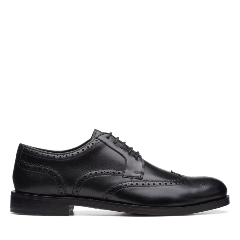 Clarks Craftdean Flügel Schwarzes Leder Schwarzes Leder