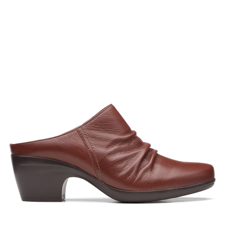 Clarks Dunkelbraunes Leder Emily Charm Dunkelbraunes Leder