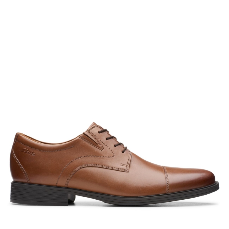 Clarks Dunkelbraunes Leder Whiddon Cap Dunkelbraunes Leder