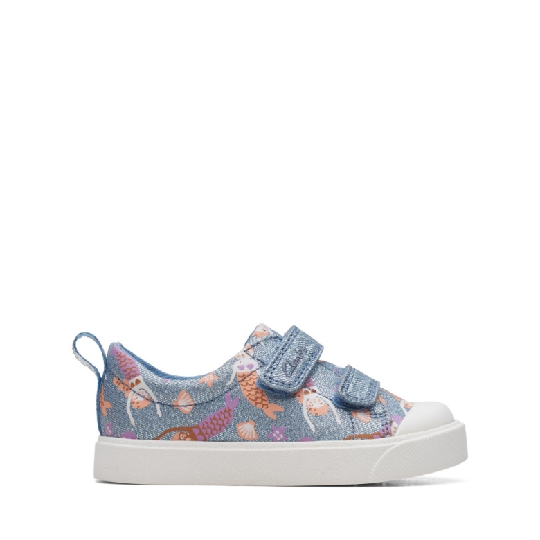 Clarks Denim City Heller Kleinkinder-denim
