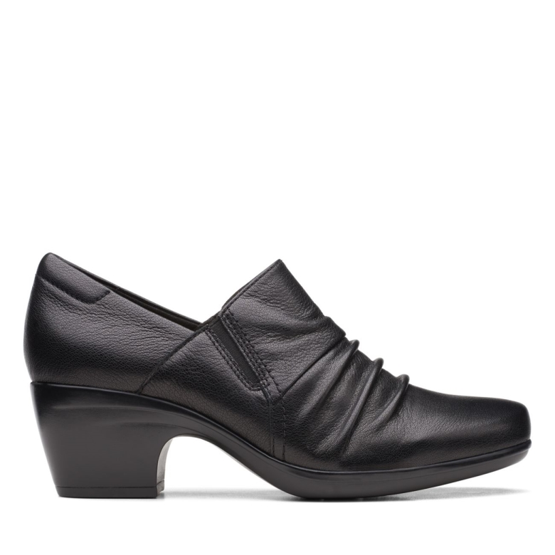 Clarks Emily Cove Schwarzes Leder Schwarzes Leder