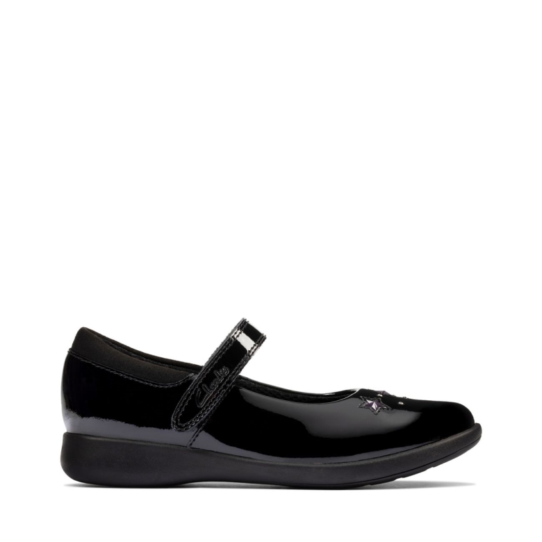 Clarks Etch Bright Kid Schwarzer Lack Schwarzer Lack
