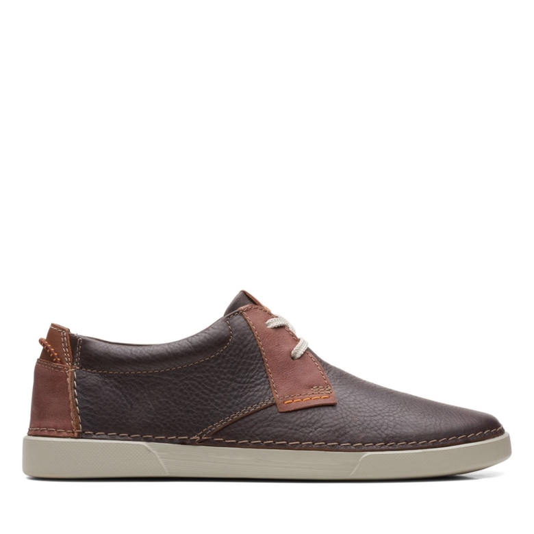 Clarks Gereld Low Dunkelbraunes Leder Dunkelbraunes Leder