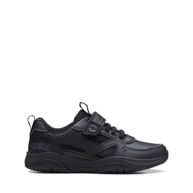 Clarks Grip Trade Kid Schwarzes Leder Schwarzes Leder
