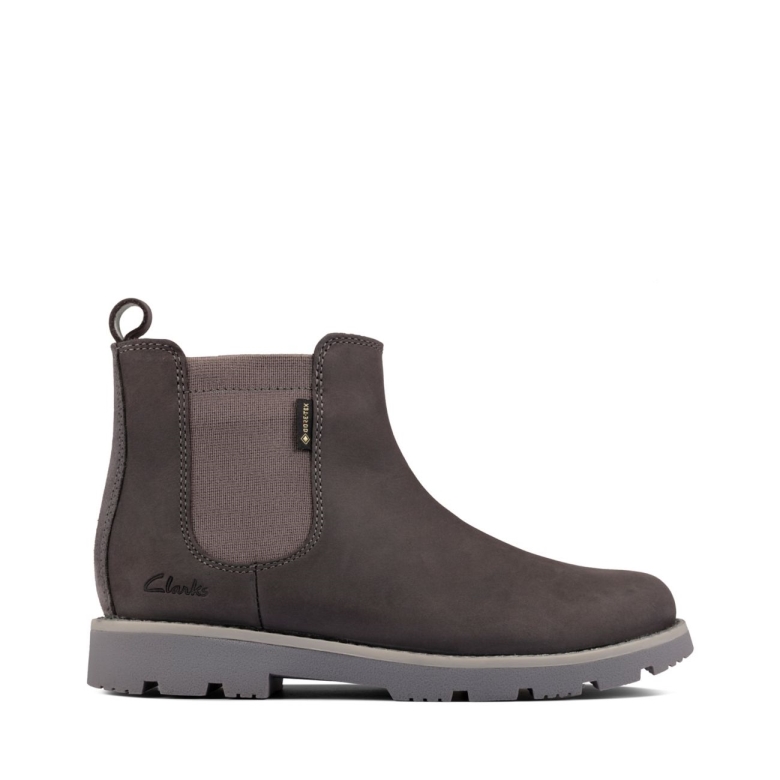 Clarks Heath Sea Gore-tex Kid Dunkelgraues Leder Dunkelgraues Leder