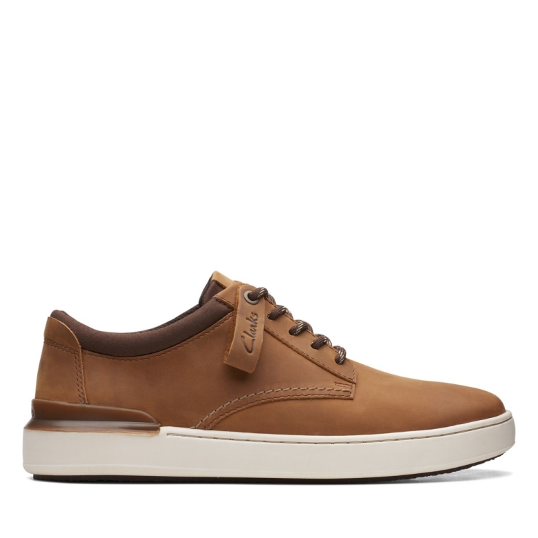 Clarks Light Tan Court Lite Derby Hellbraun