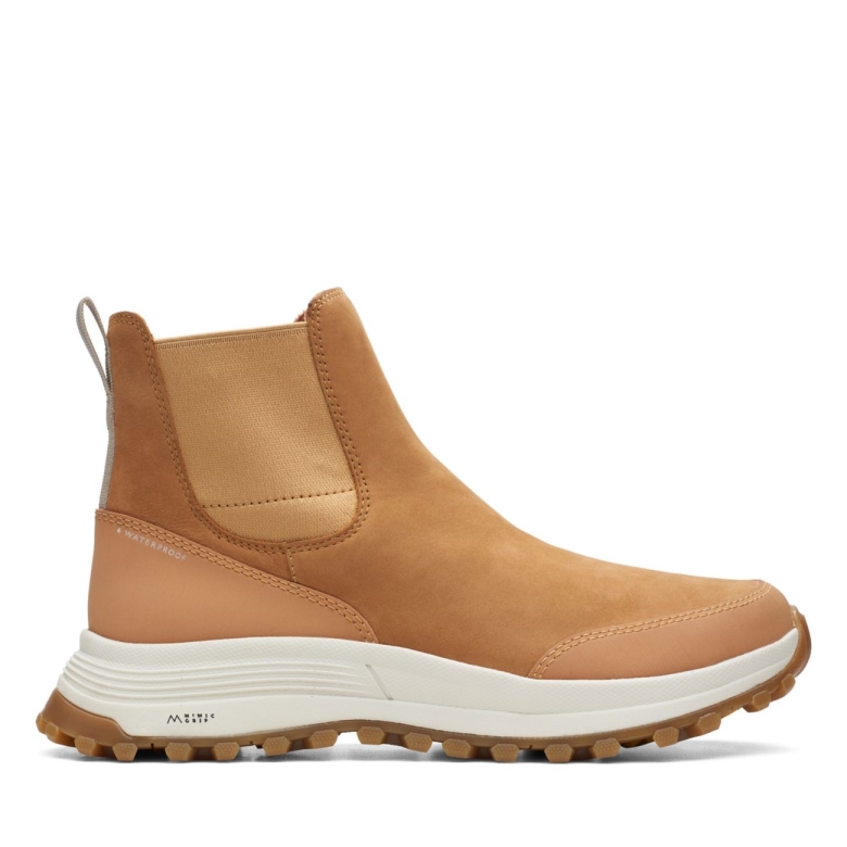 Clarks Hellbraunes Nubukleder Atl Trek Up Wasserdichtes Hellbraunes Nubukleder