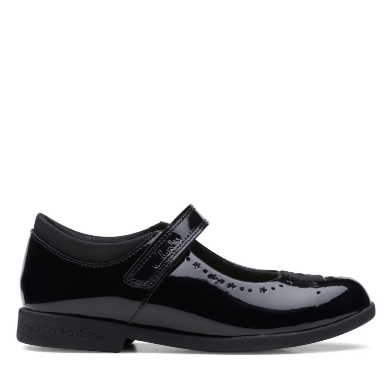 Clarks Magic Step Bar älter Schwarz Patent Schwarz Patent