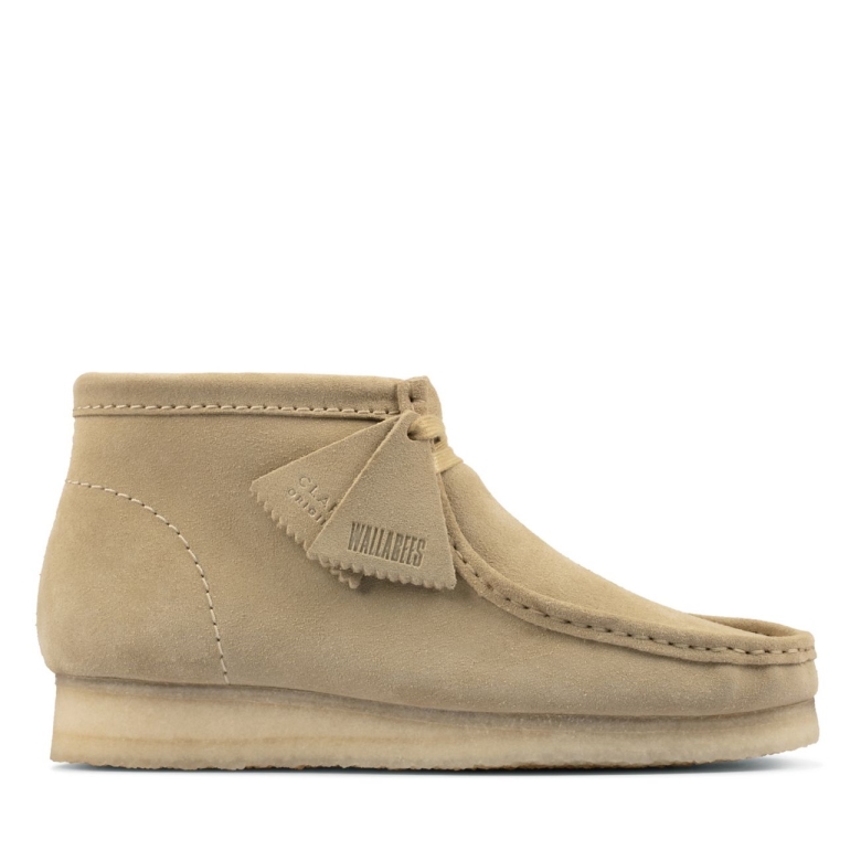 Clarks Ahorn Wildleder Wallabee Stiefel Ahorn Wildleder