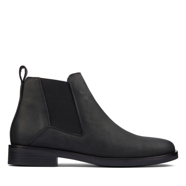 Clarks Memi Top Schwarzes Leder Schwarzes Leder