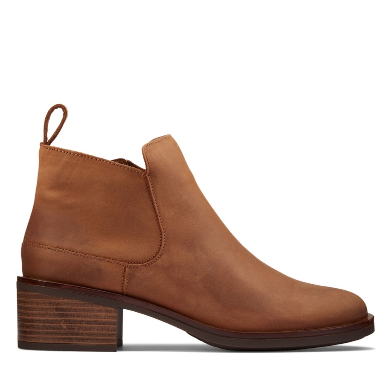 Clarks Memi Zip Dunkelbraunes Leder Dunkelbraunes Leder