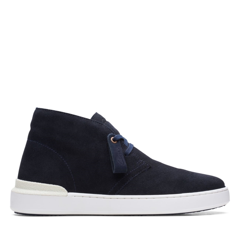 Clarks Navy Suede Court Lite Wüstenstiefel Marineblaues Wildleder