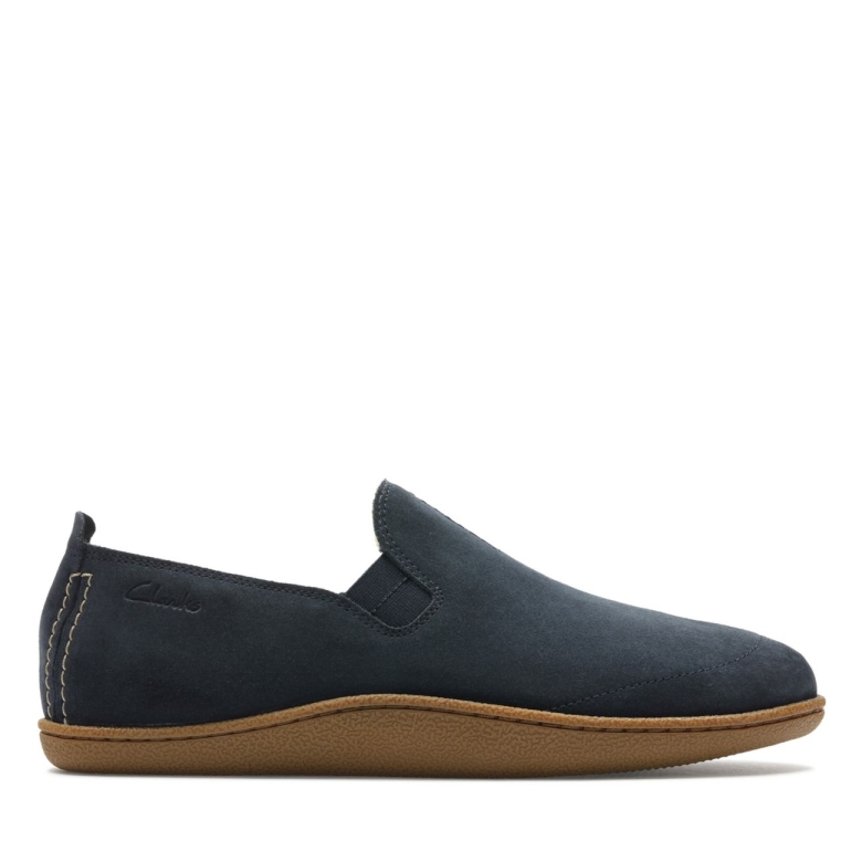 Clarks Navy Wildleder Home Mocc Marineblau Wildleder