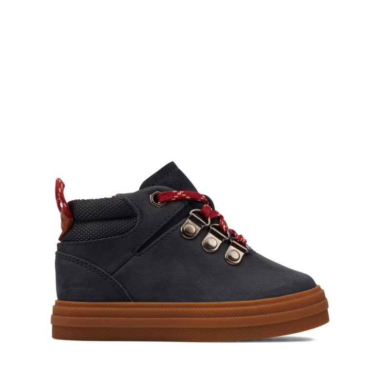 Clarks Nova Hike Kleinkind Marineblaues Leder Marineblaues Leder