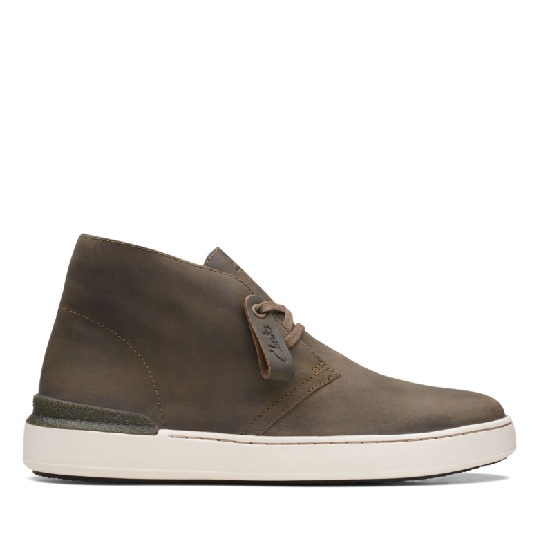 Clarks Olive Leder Court Lite Wüstenstiefel Olive Leder