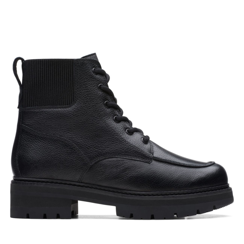Clarks Orianna Mid Schwarzes Warmgefüttertes Leder Schwarzes Warmgefüttertes Leder
