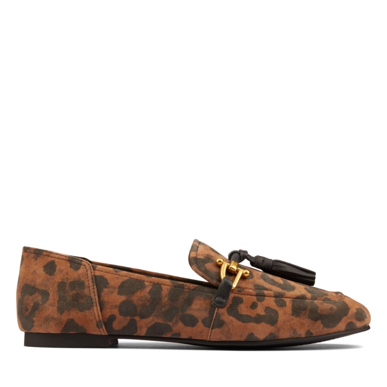 Clarks Pure 2 Quasten Wildleder Mit Leopardenmuster Wildleder Mit Leopardenmuster