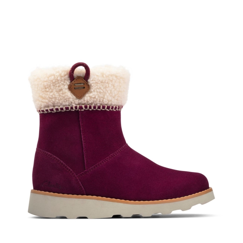 Clarks Lila Wildleder Krone Schlaufe Kind Lila Wildleder