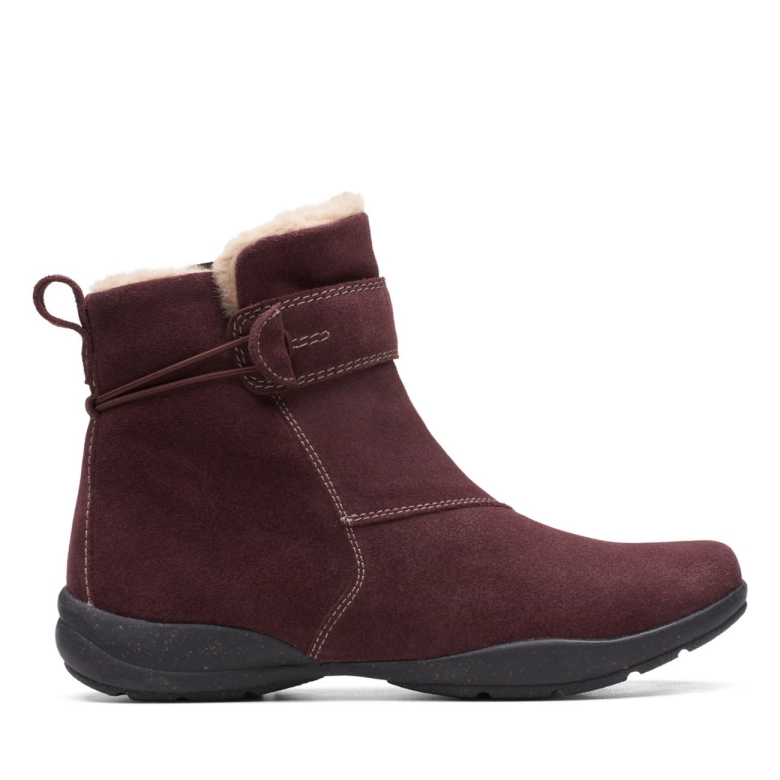Clarks Roseville Stiefel Burgunderrotes Wildleder Burgunderrotes Wildleder