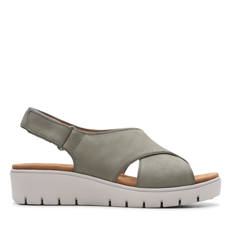 Clarks Salbei Nubukleder Und Karely Sun Salbei Nubukleder