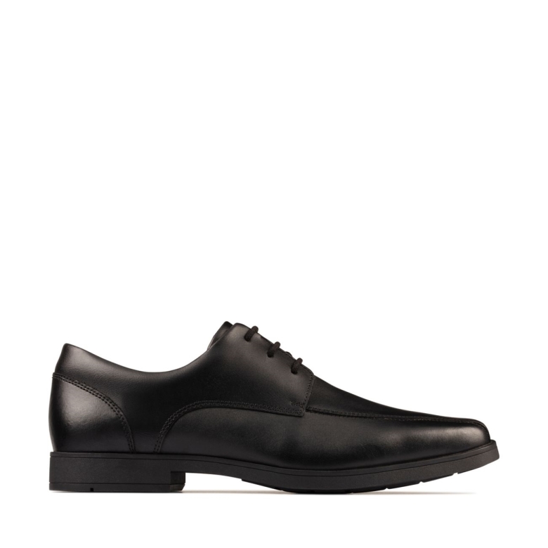 Clarks Scala Schritt Jugend Schwarzes Leder Schwarzes Leder