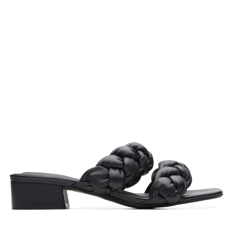 Clarks Seren25 Geflecht Schwarzes Leder Schwarzes Leder