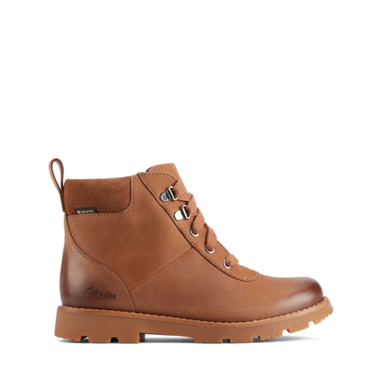 Clarks Hellbraunes Leder Heath Go Gore-tex Kid Hellbraunes Leder