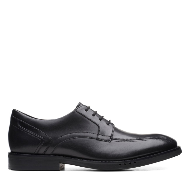 Clarks Un Hugh Way Schwarzes Leder Schwarzes Leder