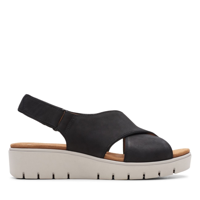 Clarks Un Karely Sun Schwarzes Nubuk Schwarzes Nubuk