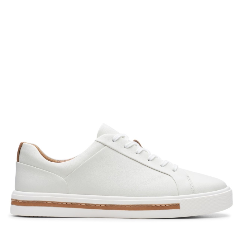 Clarks Un Maui Spitze Weißes Leder Weißes Leder