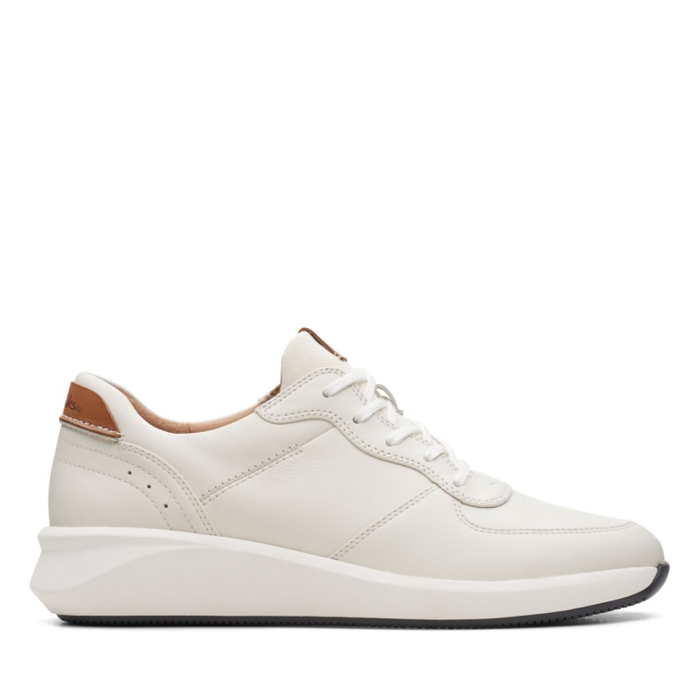 Clarks Un Rio Sprint Weißes Kombileder Weißes Kombileder