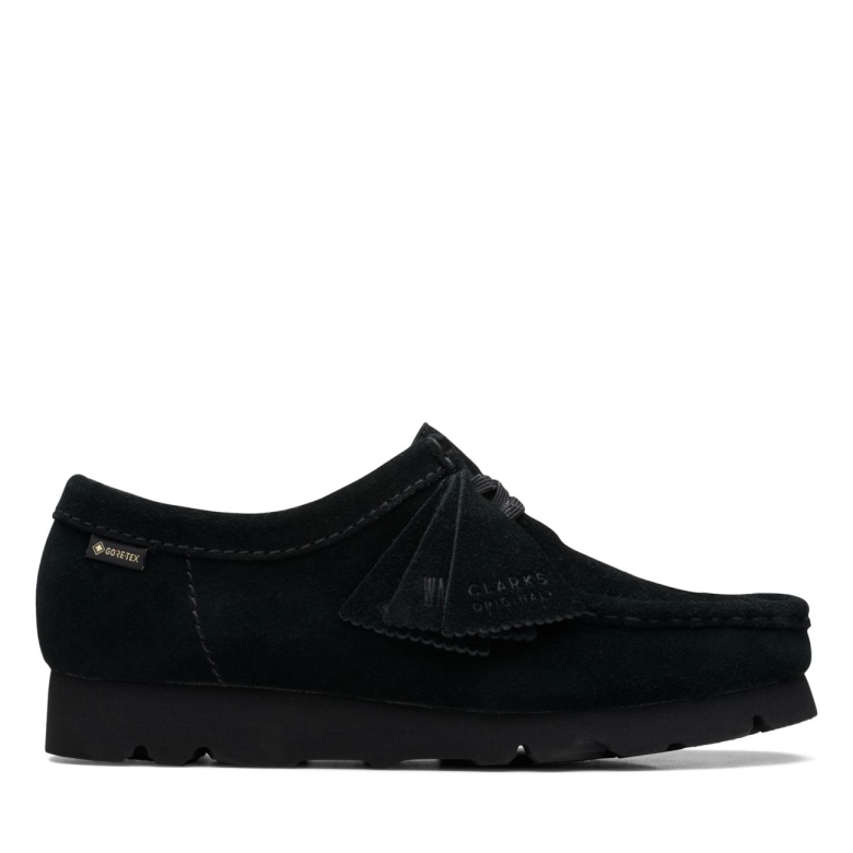 Clarks Wallabee Gtx Schwarzes Wildleder Schwarzes Wildleder