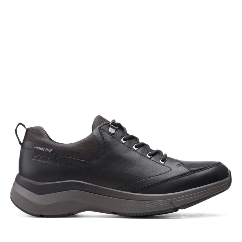 Clarks Wave 20 Vibe Schwarzes Leder Schwarz