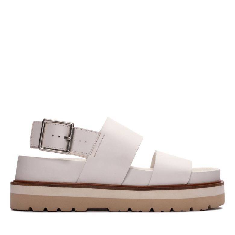 Clarks Weißes Leder Orianna Riemen Weißes Leder