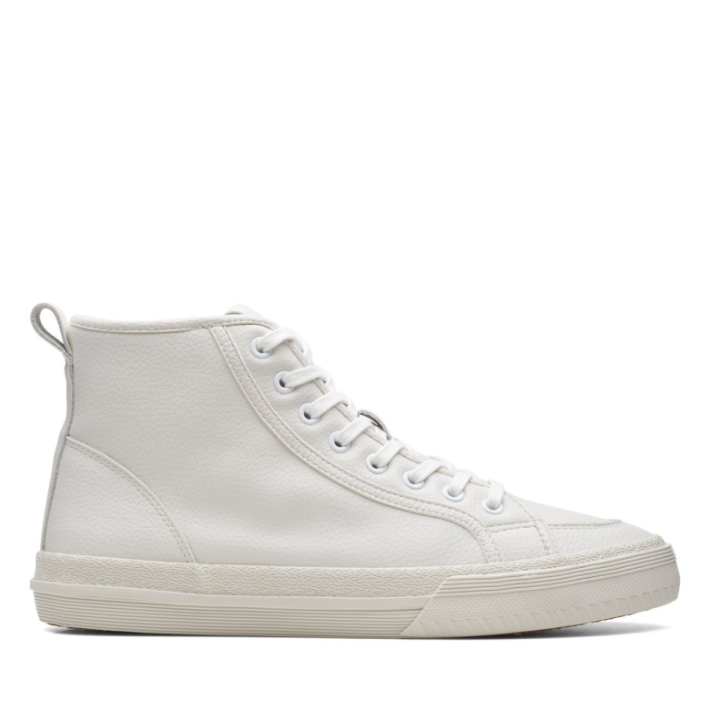 Clarks Weißes Leder Roxby Hallo Weißes Leder