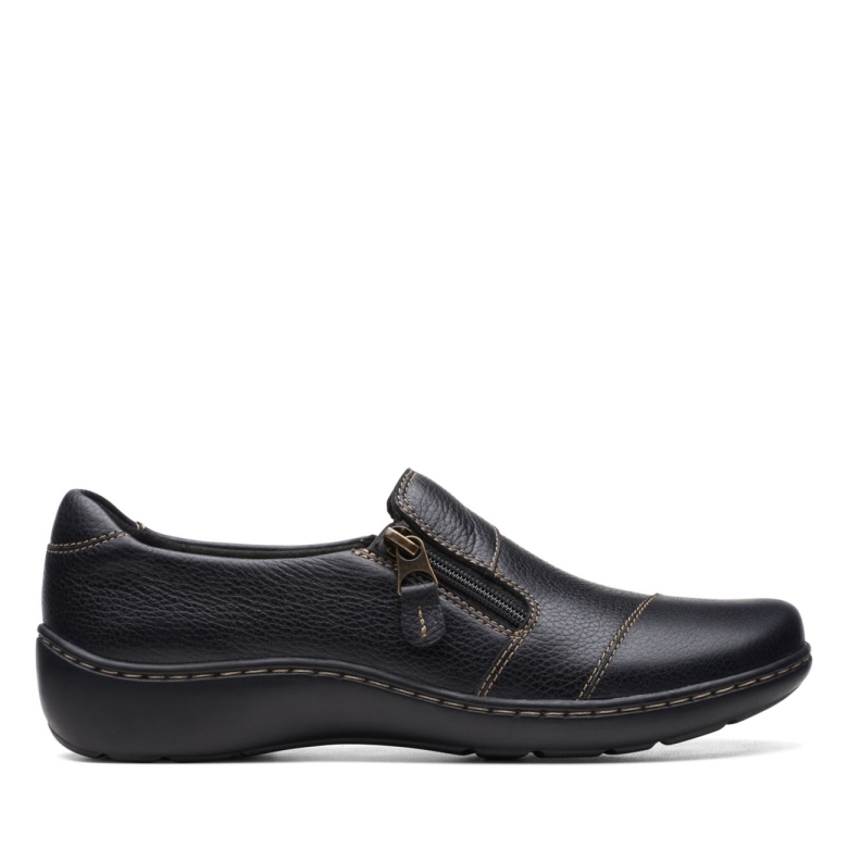 Cora Hafen Schwarzes Leder Schwarzes Leder Clarks