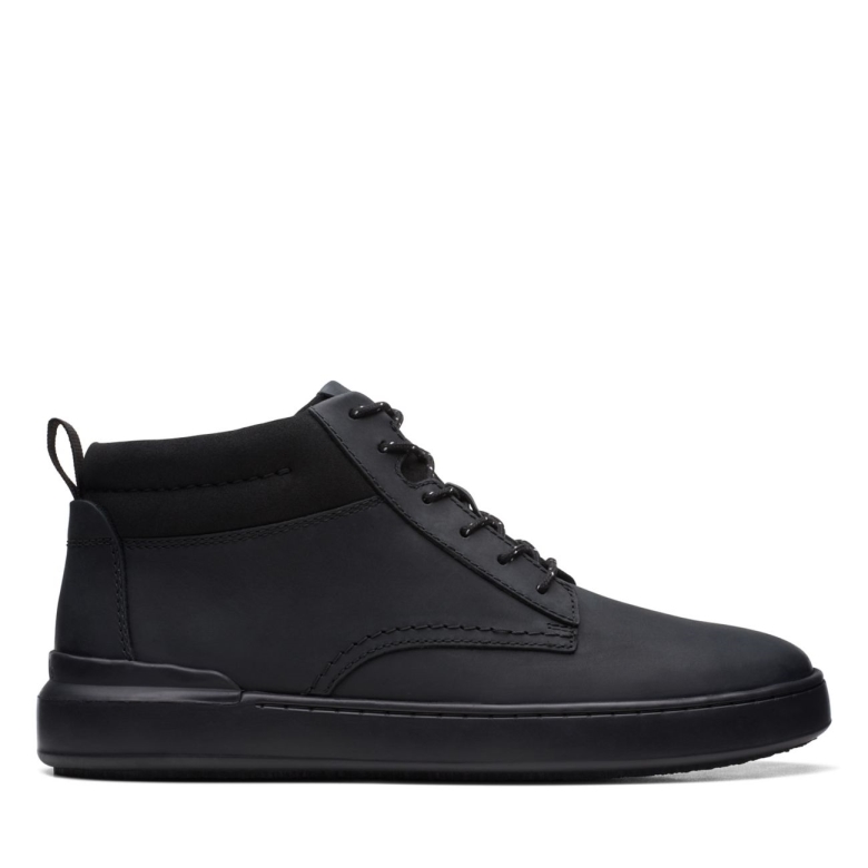 Court Lite Mittelschwarzes Leder Schwarzes Leder Clarks