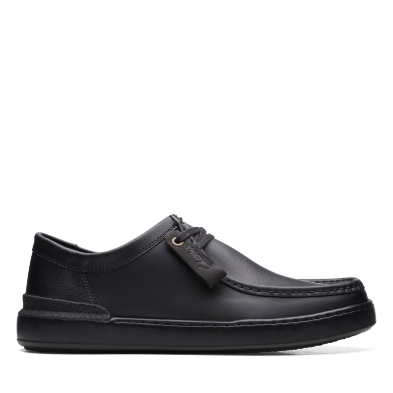 Court Lite Wally Schwarzes Leder Schwarzes Leder Clarks