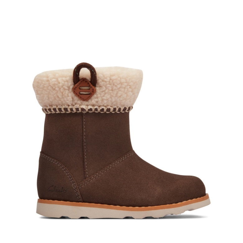 Krone Schleife Kleinkind Walnuss Wildleder Clarks Walnuss Wildleder